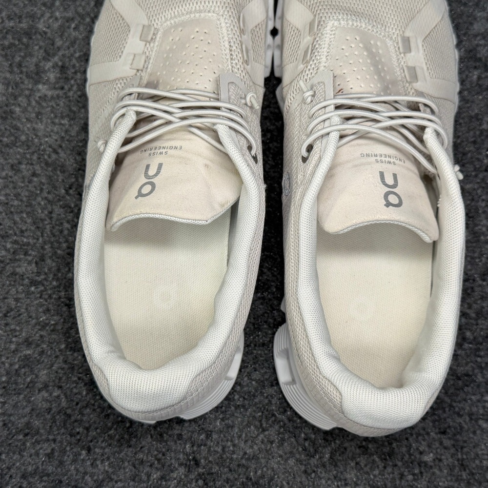 On Running Cloud 5 Shoes Women's 9.5 Pearl White Cream Athletic Training Sneaker - Picture 9 of 12